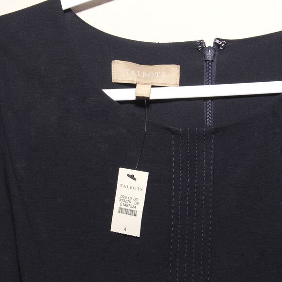 NEW Talbots Black Knit Sheath Dress  Size 4 Short sleeve - Picture 5 of 8